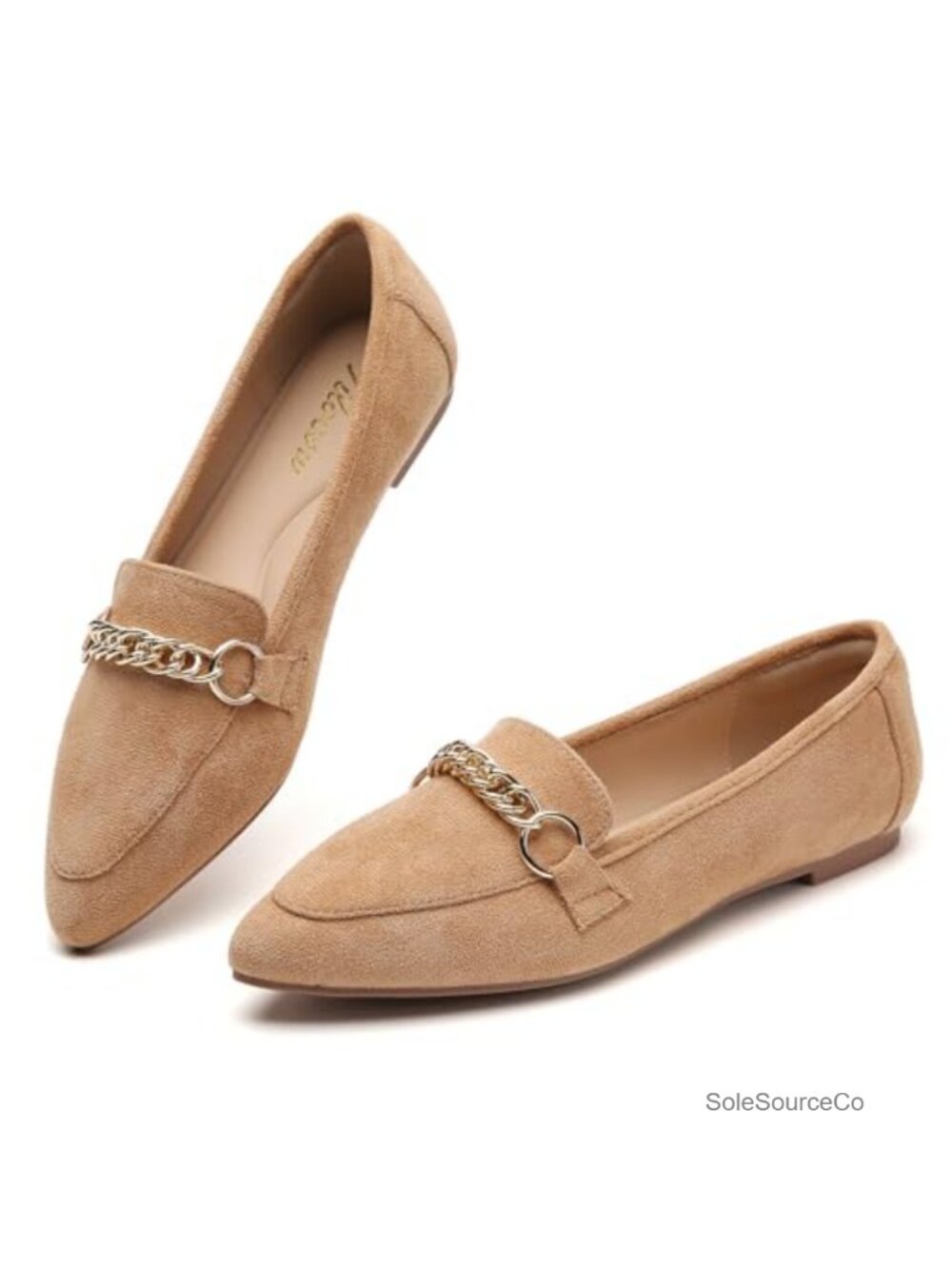 Women's Pointed Toe Flats Loafers Memory Foam Slip-On Work Shoes